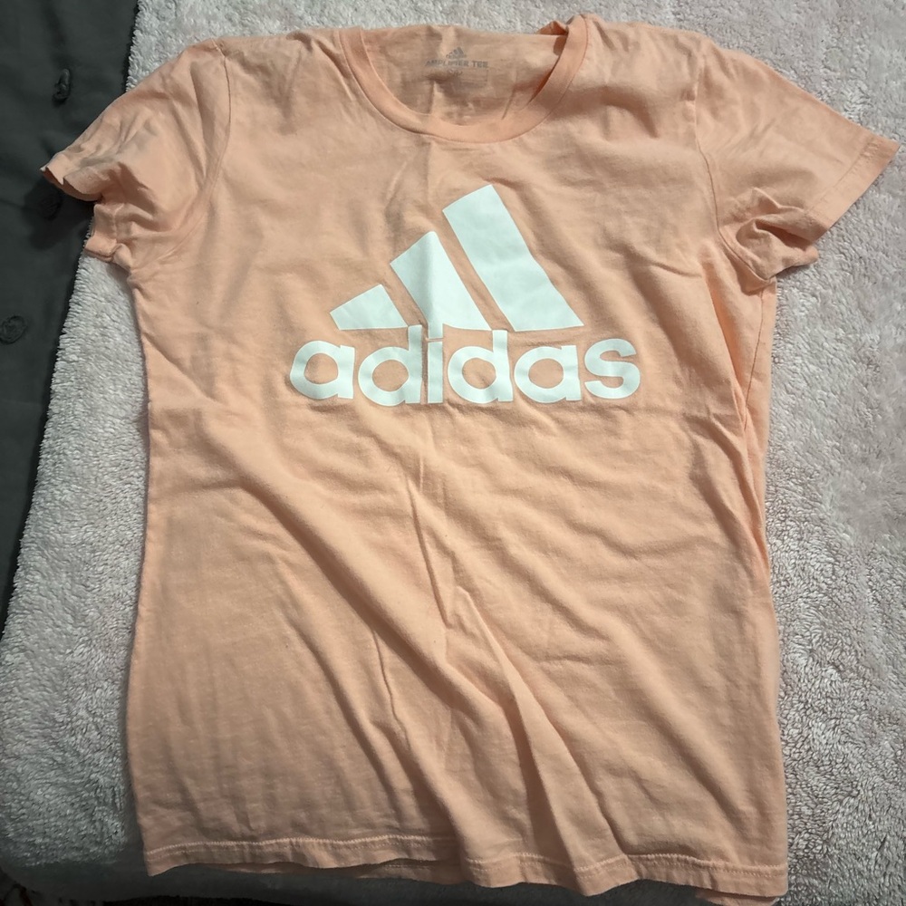 Adidas Orange and White Short Sleeve Tee